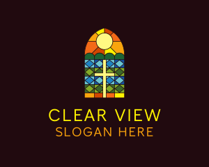 Church Window Cross logo design