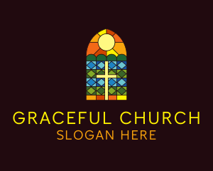 Church Window Cross logo design