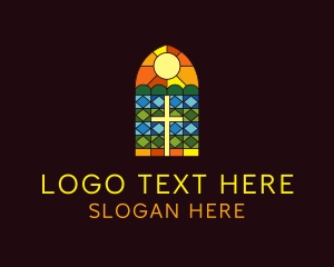 Church Window Cross logo design