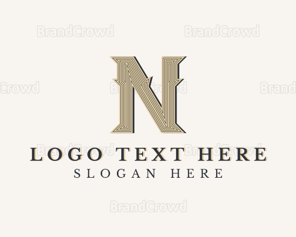 Decorative Boutique Brand Letter N Logo