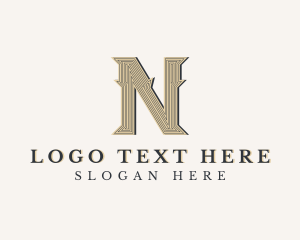 Interior Design - Decorative Boutique Brand Letter N logo design