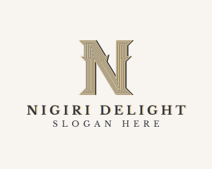 Decorative Boutique Brand Letter N logo design