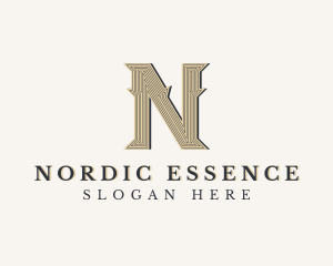 Decorative Boutique Brand Letter N logo design