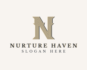 Decorative Boutique Brand Letter N logo design