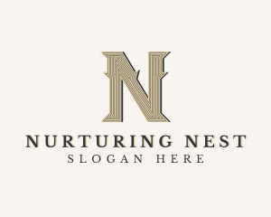 Decorative Boutique Brand Letter N logo design