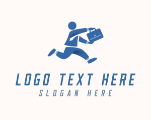 Briefcase - Running Professional Worker logo design