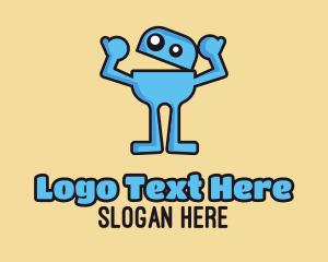 Funny - Blue Monster Thumbs Up logo design