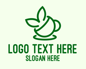 Tea Shop - Tea Cup Leaves logo design