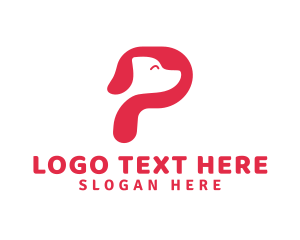 Hound - Puppy Dog Letter P logo design