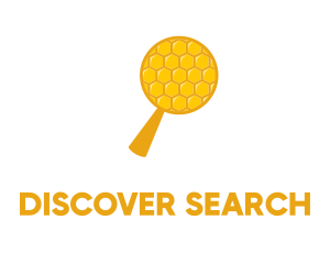Find - Magnifying Glass Honeycomb logo design