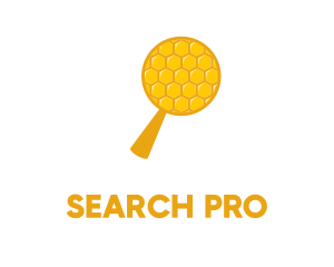 Search - Magnifying Glass Honeycomb logo design