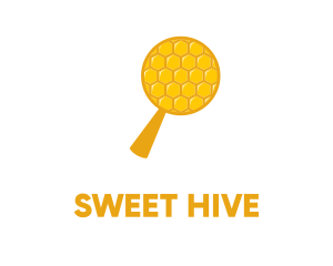 Honeycomb - Magnifying Glass Honeycomb logo design