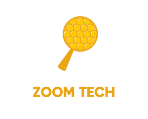 Zoom - Magnifying Glass Honeycomb logo design