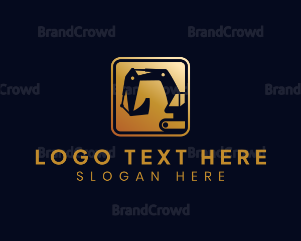 Industrial Excavator Construction Logo