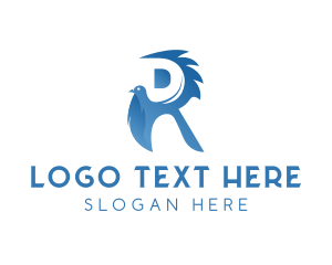 Pigeon - Pigeon Wings Letter R logo design