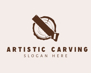 Carving - Wood Lumber Saw logo design