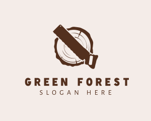 Wood Lumber Saw logo design