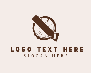 Wood Lumber Saw Logo