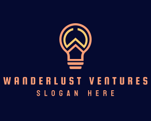 Outline W Light Bulb logo design