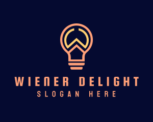 Outline W Light Bulb logo design