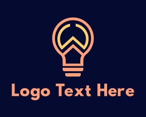 Flashlight - Outline W Light Bulb logo design