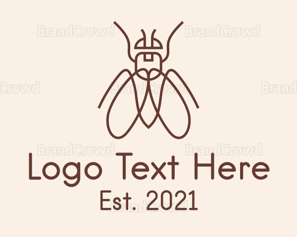 Brown Outline Bug Logo
