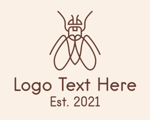 Wasp - Brown Outline Bug logo design