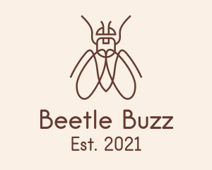 Beetle - Brown Outline Bug logo design