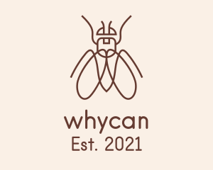Bee - Brown Outline Bug logo design