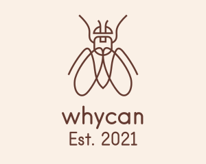 Brown Outline Bug  logo design