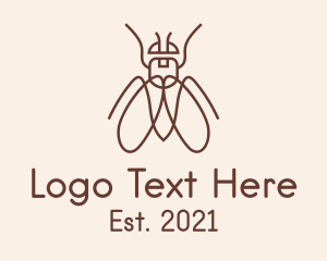 Cockroach - Brown Outline Bug logo design