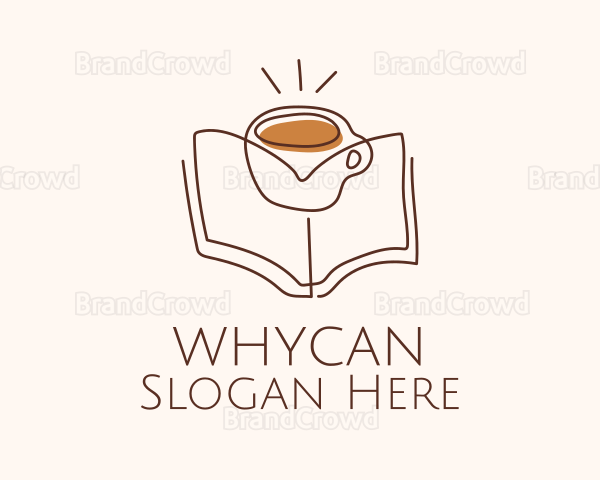 Coffee Library Book Logo