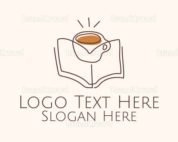 Coffee Library Book Logo