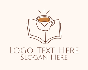 Review Center - Coffee Library Book logo design