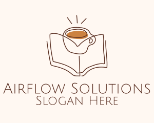 Coffee Library Book logo design