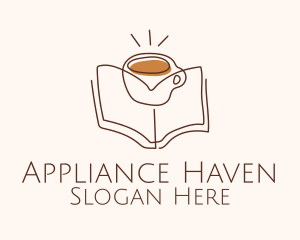 Coffee Library Book logo design