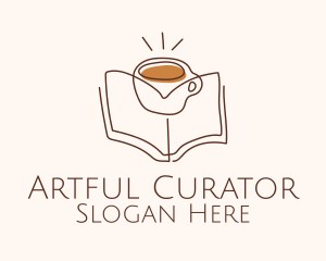 Coffee Library Book logo design