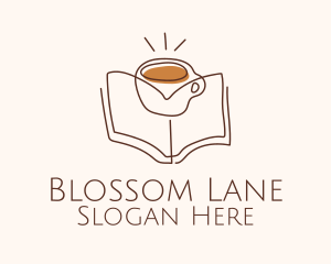 Coffee Library Book logo design