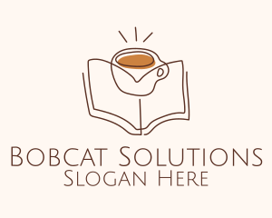 Coffee Library Book logo design