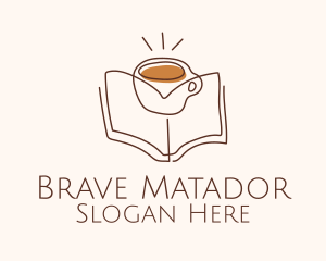 Coffee Library Book logo design