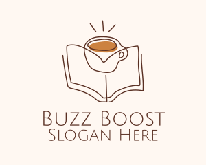 Coffee Library Book logo design