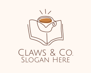 Coffee Library Book logo design