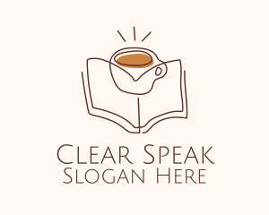 Coffee Library Book logo design