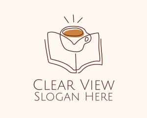 Coffee Library Book logo design