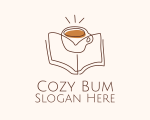 Coffee Library Book logo design