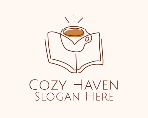 Coffee Library Book logo design