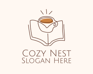 Coffee Library Book logo design