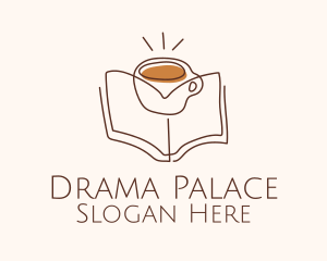 Coffee Library Book logo design