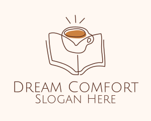 Coffee Library Book logo design