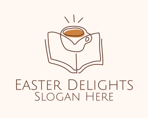 Coffee Library Book logo design